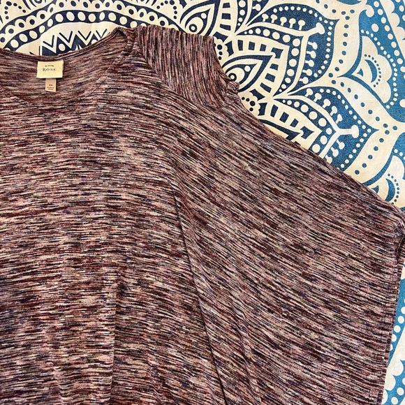 KNOX ROSE CAPE SHAWL SWEATER WOMEN SIZE XS EXTRA SMALL PURPLE PINK EUC 241 - Picture 7 of 13